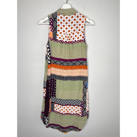 Anthropologie Everyway Shirt Multicolored Midi Dress Mixed Print Women's Size 4 - Picture 11 of 13